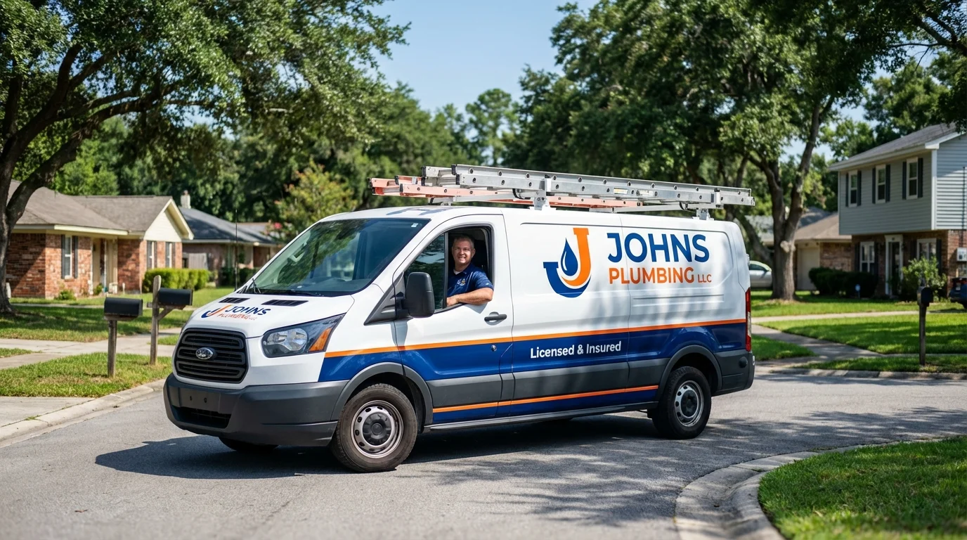 Johns Plumbing LLC service van in Louisville, KY